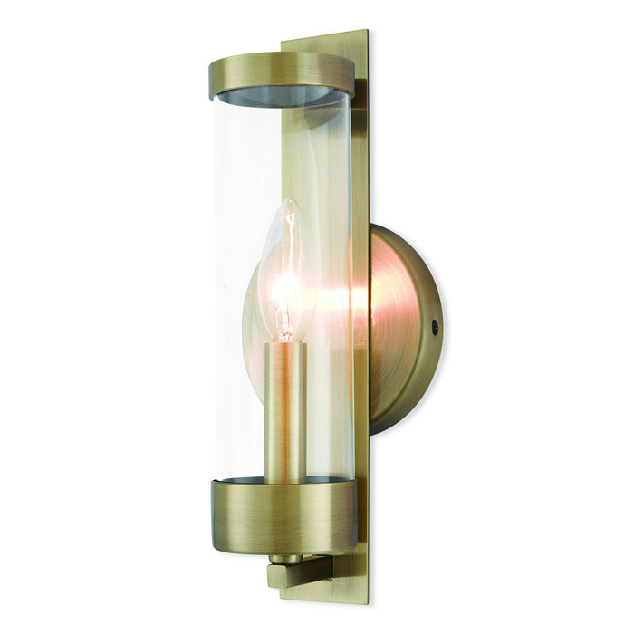 Livex Lighting 10141-01 One Light Wall Sconce, Antique Brass
