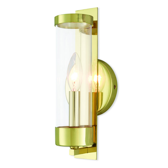 Livex Lighting 10141-02 One Light Wall Sconce, Polished Brass