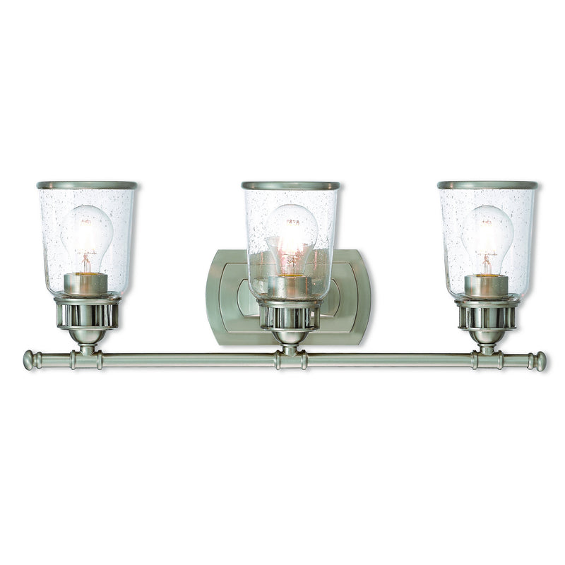 Livex Lighting 10513-91 Three Light Bath Vanity, Brushed Nickel