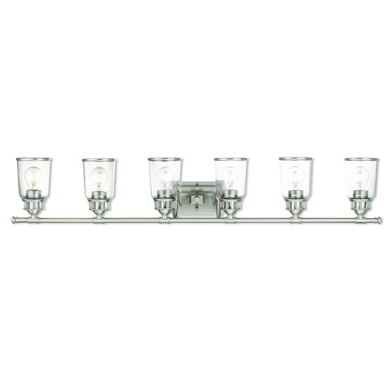 Livex Lighting 10516-91 Six Light Bath Vanity, Brushed Nickel