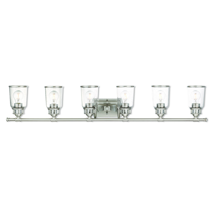 Livex Lighting 10516-91 Six Light Bath Vanity, Brushed Nickel