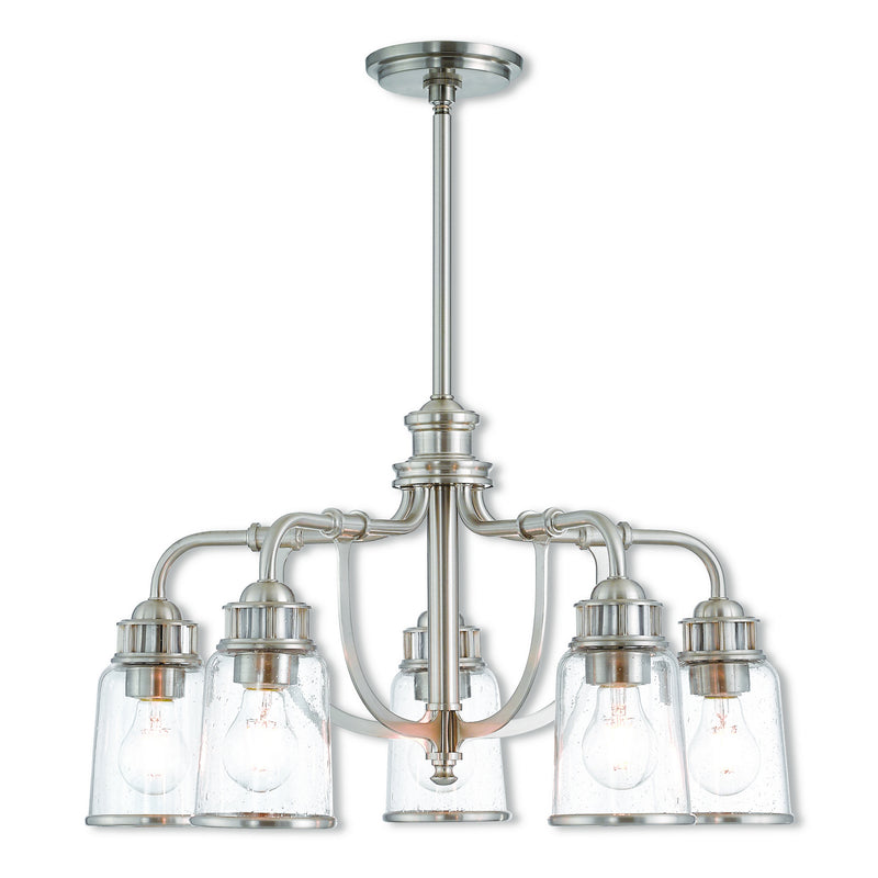 Livex Lighting 40025-91 Five Light Chandelier, Brushed Nickel
