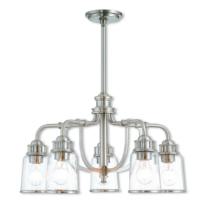 Livex Lighting 40025-91 Five Light Chandelier, Brushed Nickel