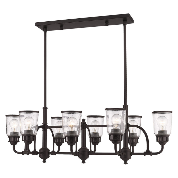 Livex Lighting 40028-07 Eight Light Linear Chandelier, Bronze