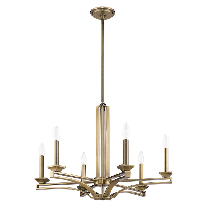 Livex Lighting 40056-01 Six Light Chandelier, Antique Brass
