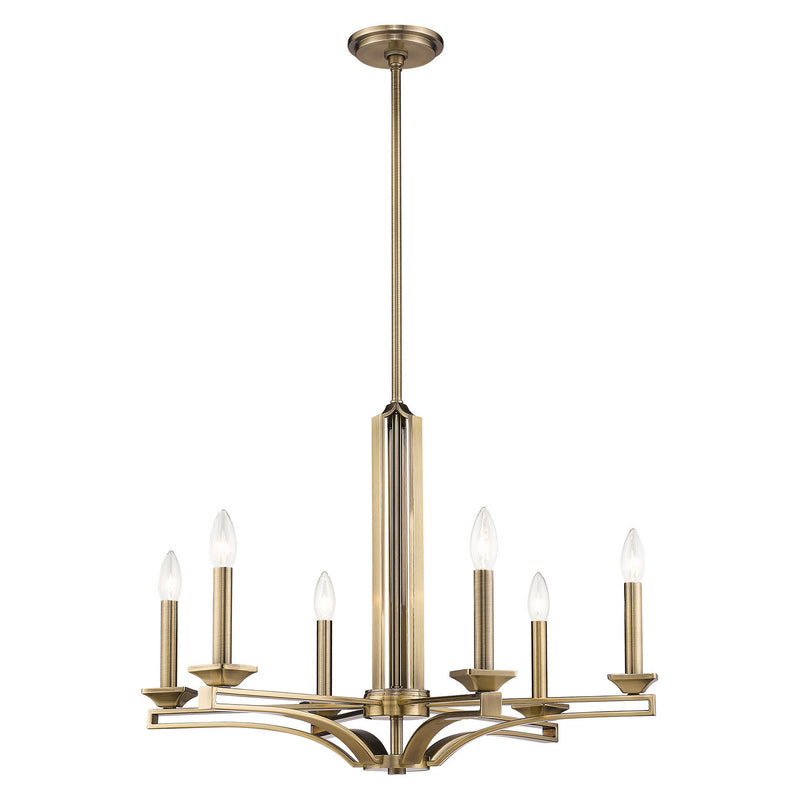 Livex Lighting 40056-01 Six Light Chandelier, Antique Brass