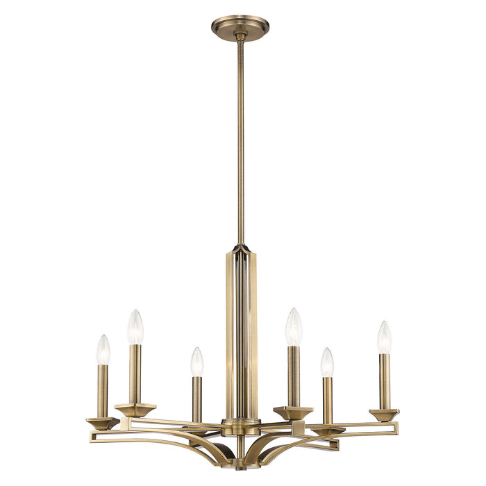 Livex Lighting 40056-01 Six Light Chandelier, Antique Brass