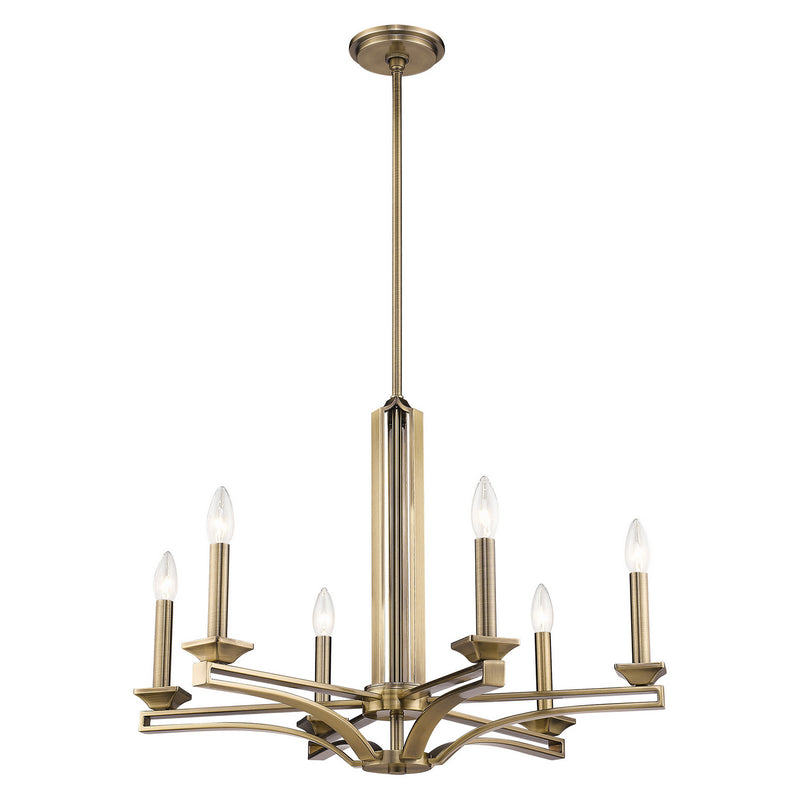 Livex Lighting 40056-01 Six Light Chandelier, Antique Brass