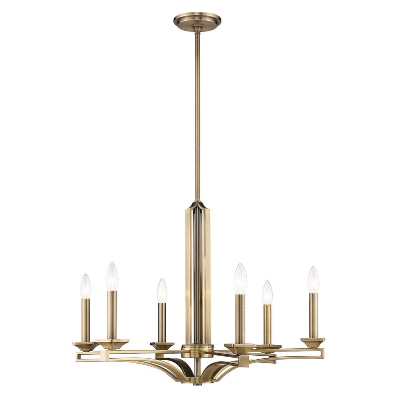 Livex Lighting 40056-01 Six Light Chandelier, Antique Brass