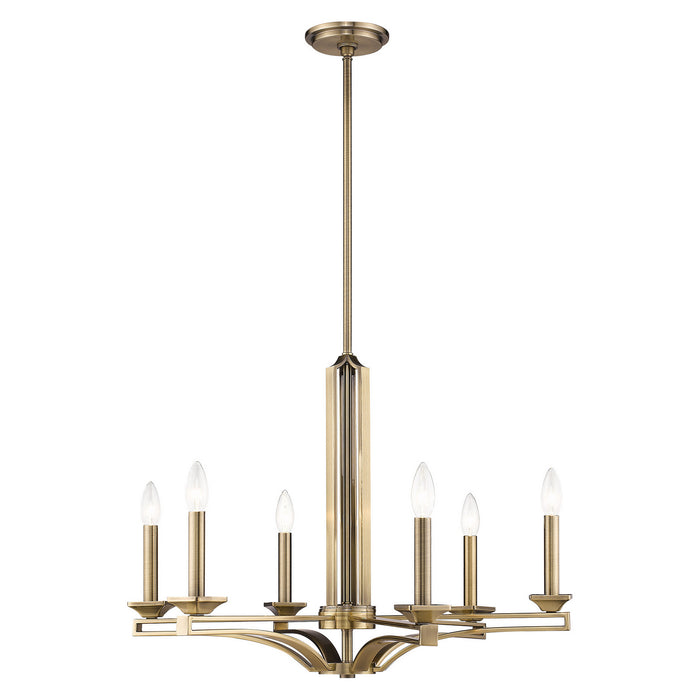 Livex Lighting 40056-01 Six Light Chandelier, Antique Brass