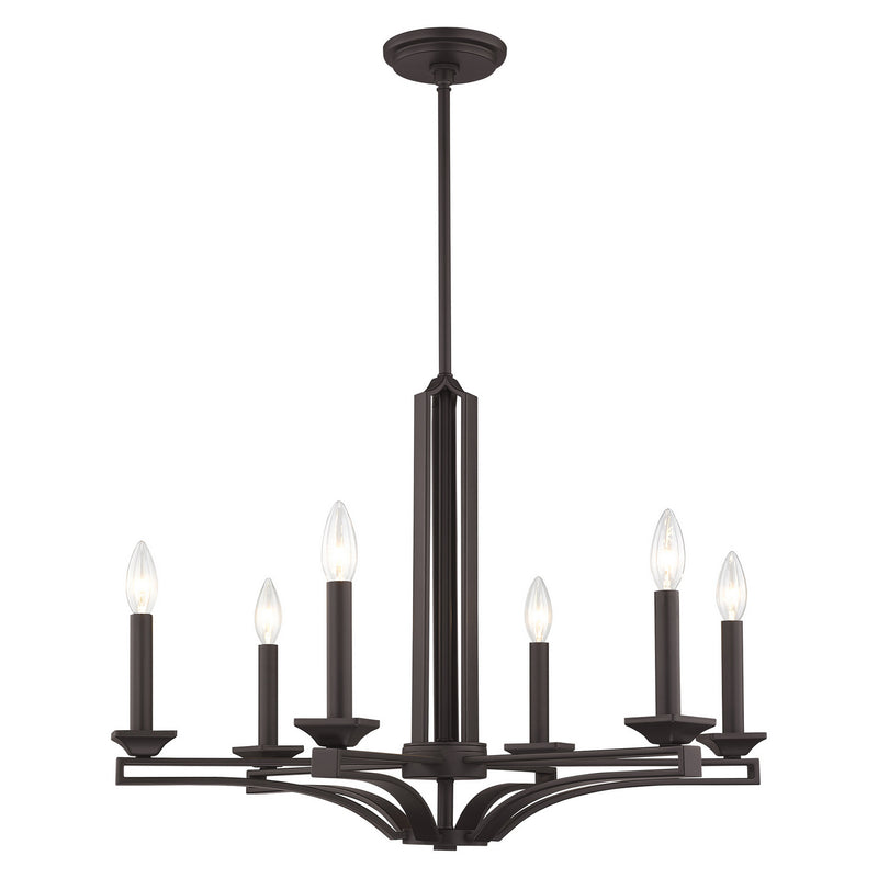 Livex Lighting 40056-07 Six Light Chandelier, Bronze