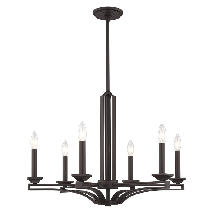 Livex Lighting 40056-07 Six Light Chandelier, Bronze