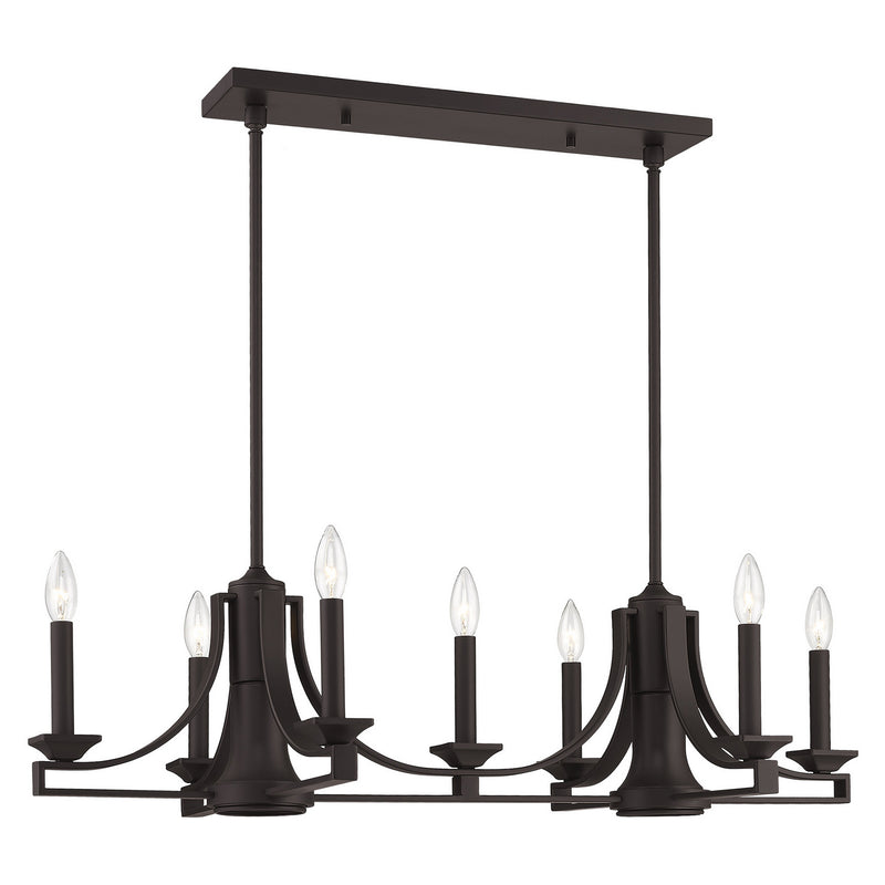 Livex Lighting 40057-07 Nine Light Linear Chandelier, Bronze