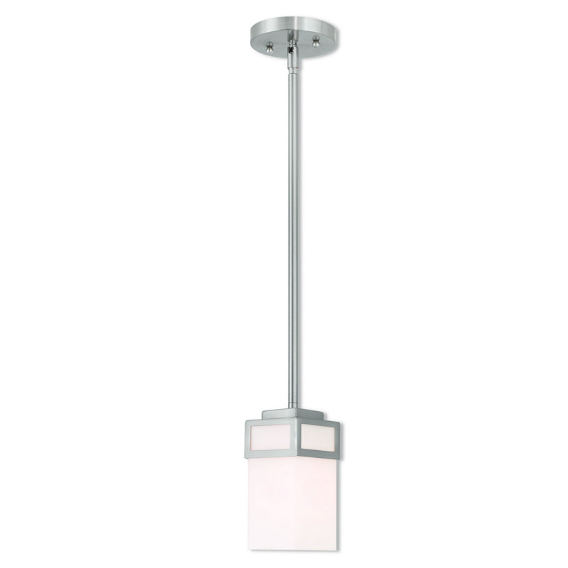 Livex Lighting 40191-91 One Light Mini Pendant, Brushed Nickel