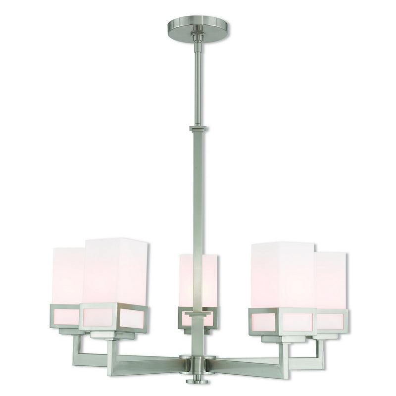 Livex Lighting 40195-91 Five Light Chandelier, Brushed Nickel