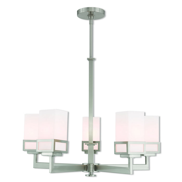 Livex Lighting 40195-91 Five Light Chandelier, Brushed Nickel