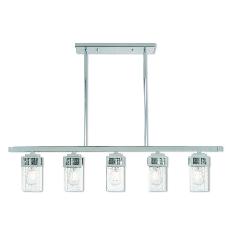 Livex Lighting 40594-05 Five Light Linear Chandelier, Polished Chrome