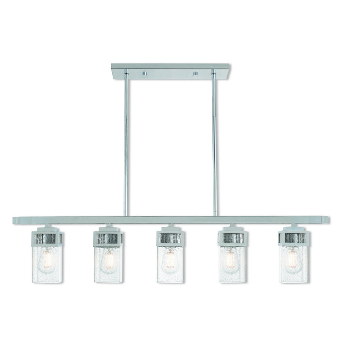 Livex Lighting 40594-05 Five Light Linear Chandelier, Polished Chrome