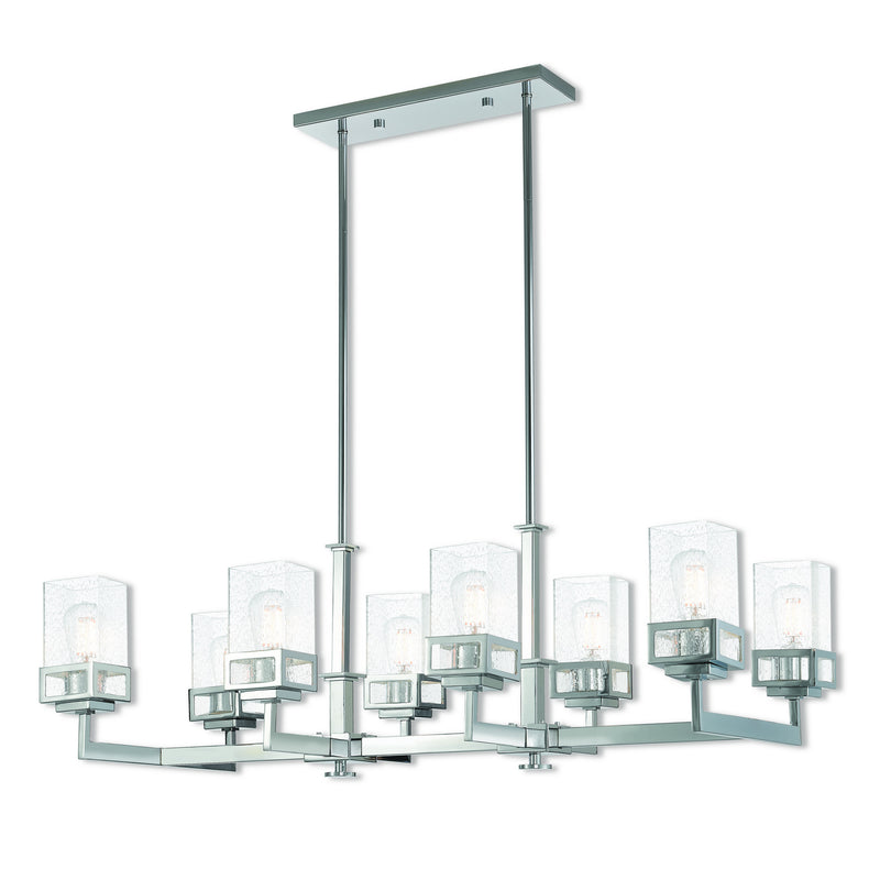 Livex Lighting 40598-05 Eight Light Linear Chandelier, Polished Chrome