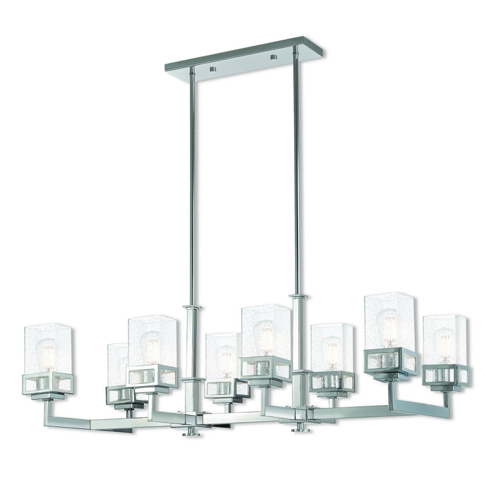 Livex Lighting 40598-05 Eight Light Linear Chandelier, Polished Chrome