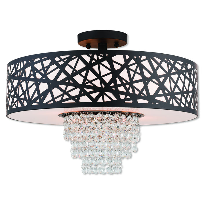 Livex Lighting 40664-07 Four Light Ceiling Mount, Bronze