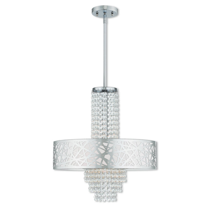 Livex Lighting 40766-05 Four Light Pendant, Polished Chrome