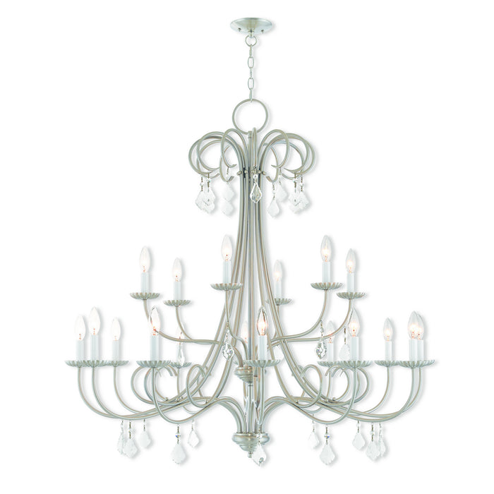 Livex Lighting 40870-91 18 Light Foyer Chandelier, Brushed Nickel