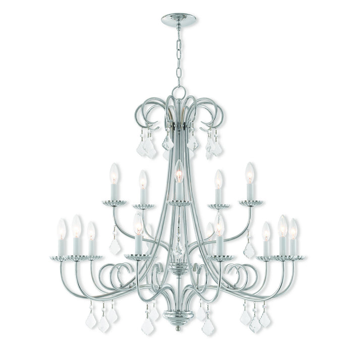 Livex Lighting 40879-05 15 Light Foyer Chandelier, Polished Chrome