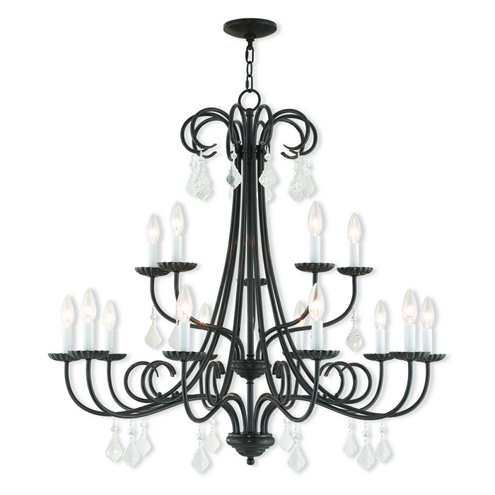 Livex Lighting 40879-92 15 Light Foyer Chandelier, English Bronze