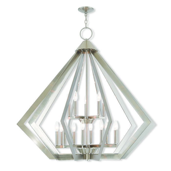 Livex Lighting 40928-91 15 Light Foyer Chandelier, Brushed Nickel