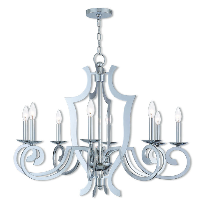Livex Lighting 41008-05 Eight Light Chandelier, Polished Chrome