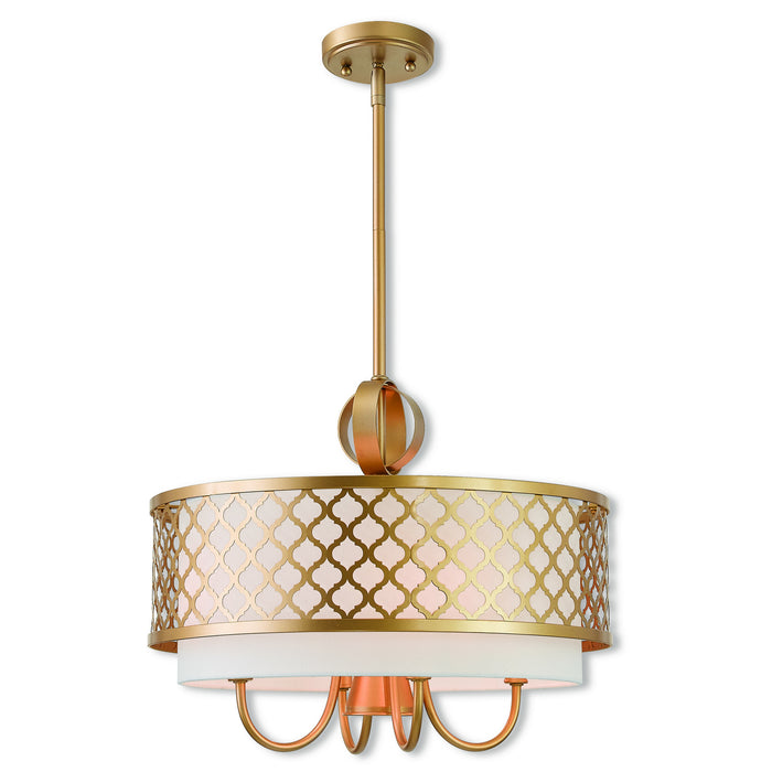 Livex Lighting 41104-33 Five Light Pendant, Soft Gold