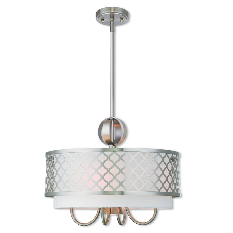 Livex Lighting 41104-91 Five Light Pendant, Brushed Nickel