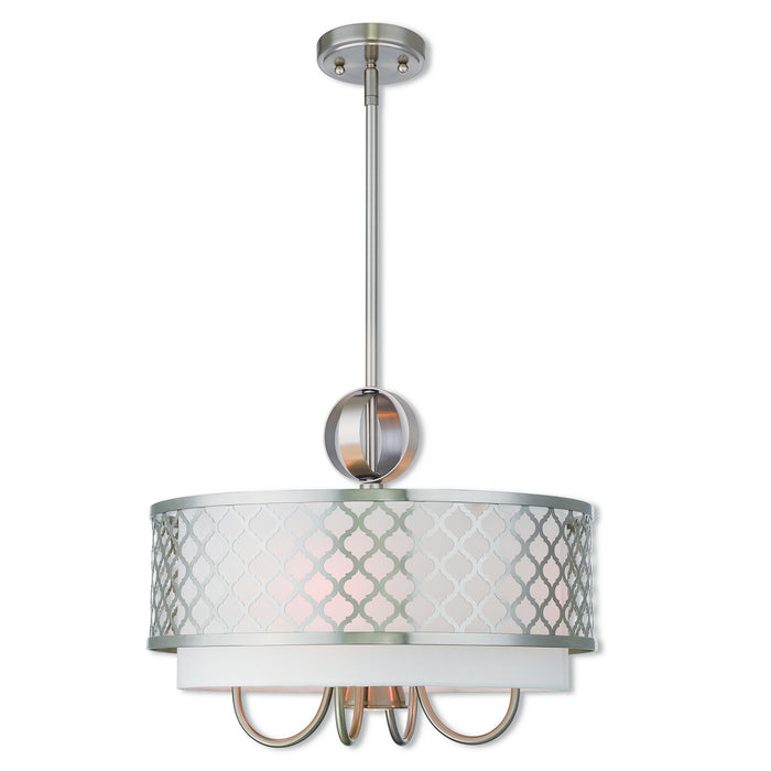 Livex Lighting 41104-91 Five Light Pendant, Brushed Nickel