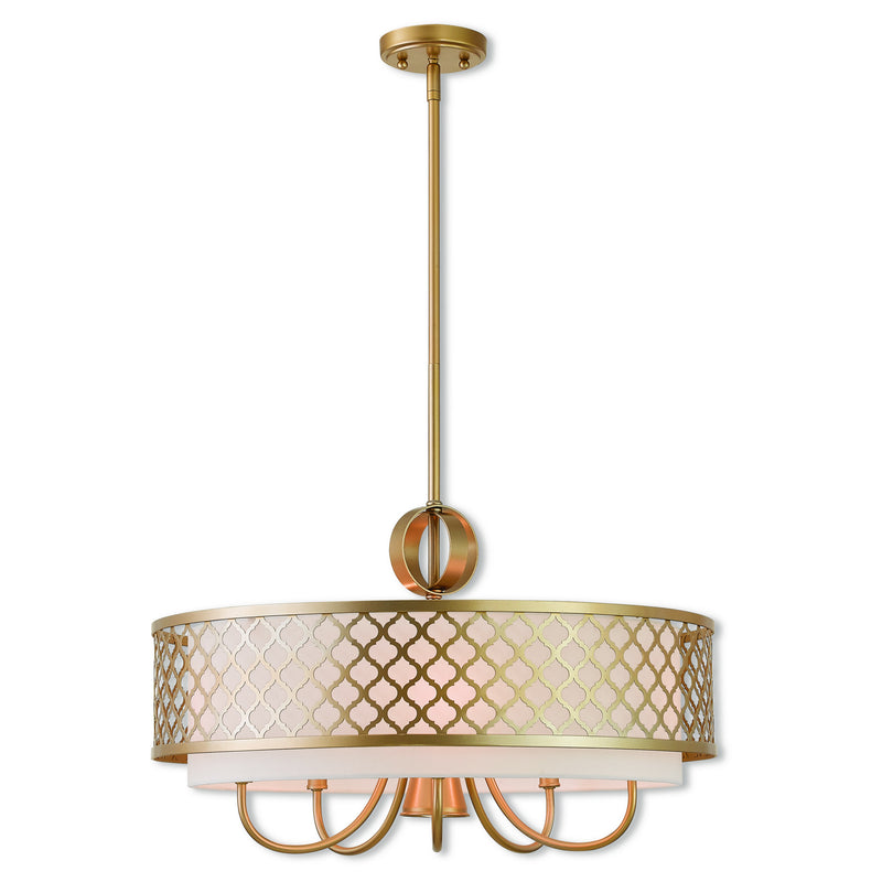 Livex Lighting 41105-33 Six Light Chandelier, Soft Gold