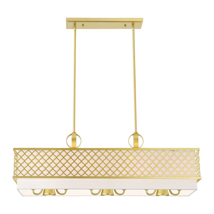Livex Lighting 41106-33 Nine Light Linear Chandelier, Soft Gold