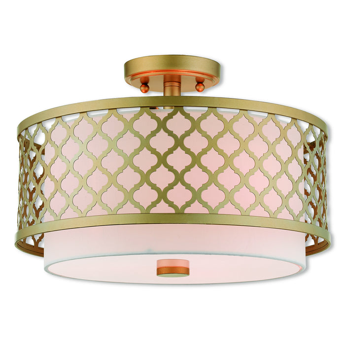 Livex Lighting 41108-33 Three Light Ceiling Mount, Soft Gold