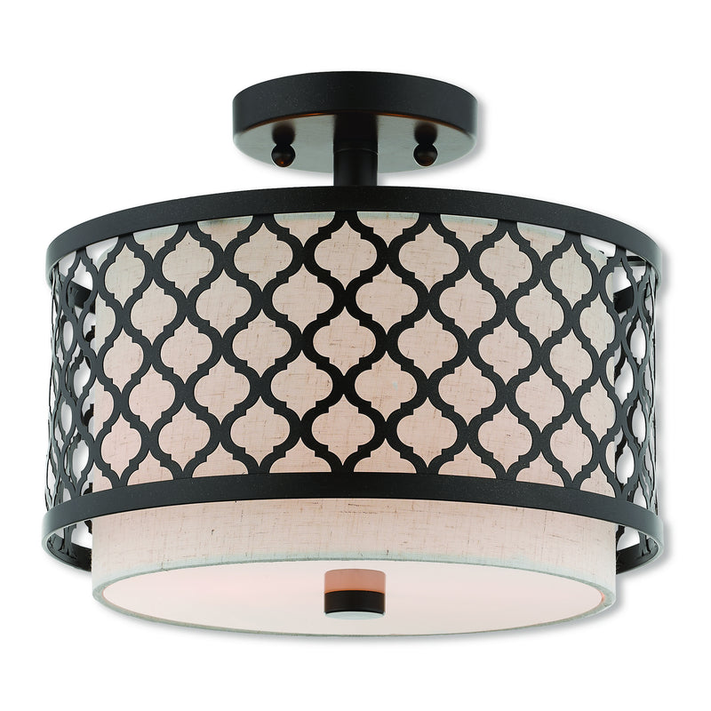 Livex Lighting 41111-92 Two Light Ceiling Mount, English Bronze
