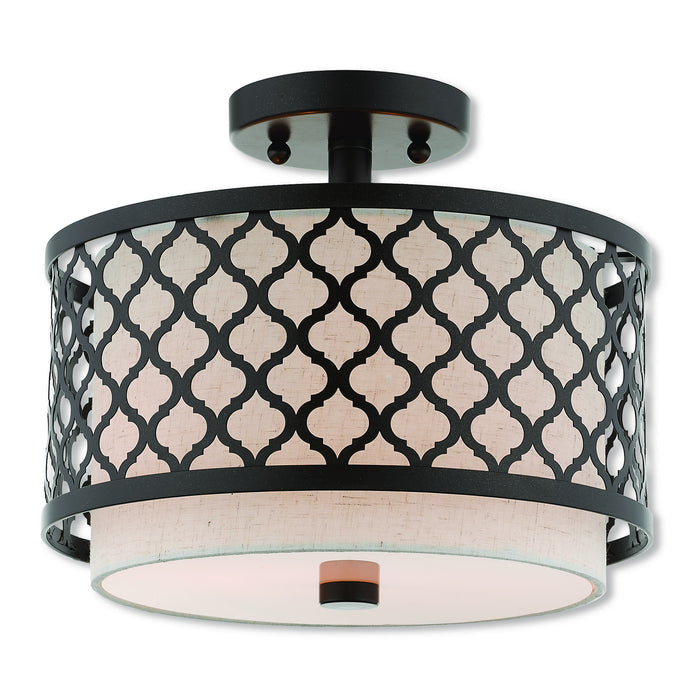 Livex Lighting 41111-92 Two Light Ceiling Mount, English Bronze