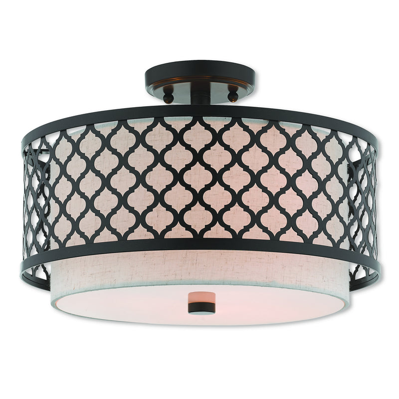Livex Lighting 41112-92 Three Light Ceiling Mount, English Bronze