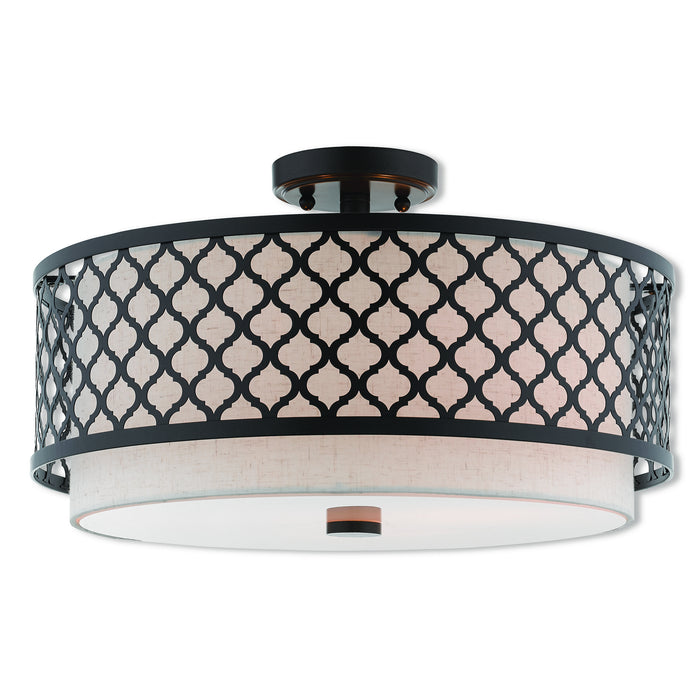 Livex Lighting 41113-92 Three Light Ceiling Mount, English Bronze