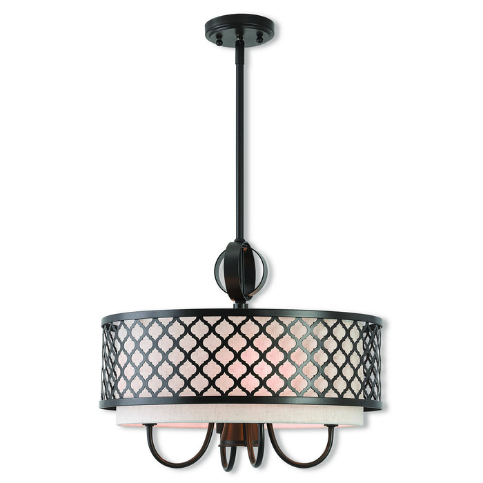 Livex Lighting 41115-92 Five Light Pendant, English Bronze