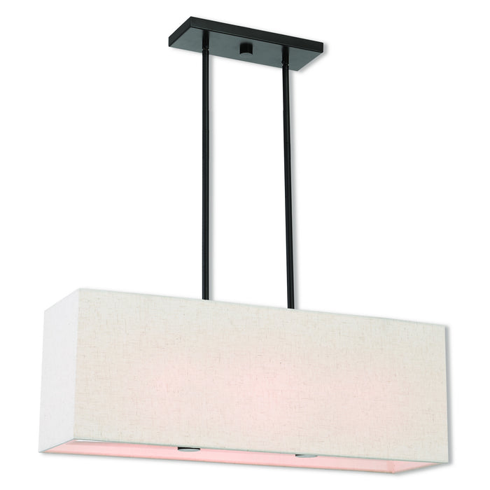 Livex Lighting 41154-92 Three Light Linear Chandelier, English Bronze