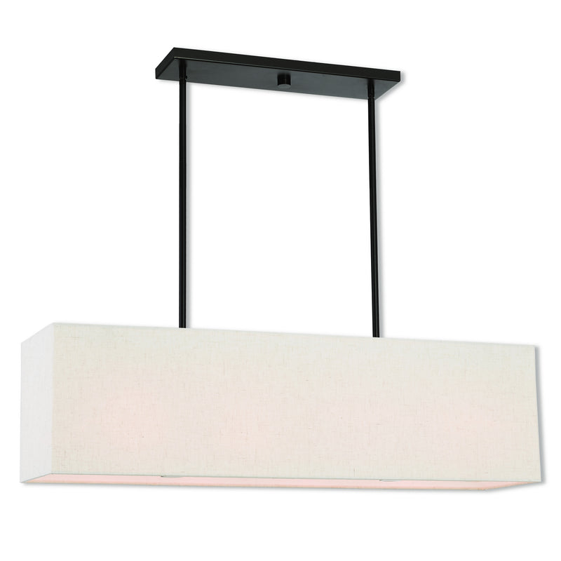 Livex Lighting 41156-92 Four Light Linear Chandelier, English Bronze