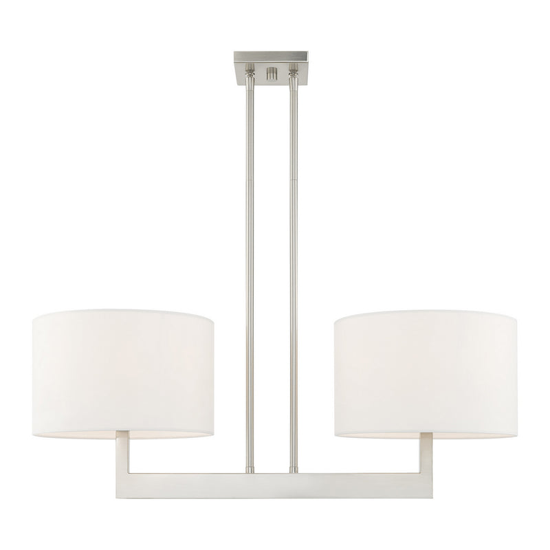 Livex Lighting 42403-91 Two Light Linear Chandelier, Brushed Nickel