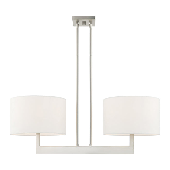 Livex Lighting 42403-91 Two Light Linear Chandelier, Brushed Nickel