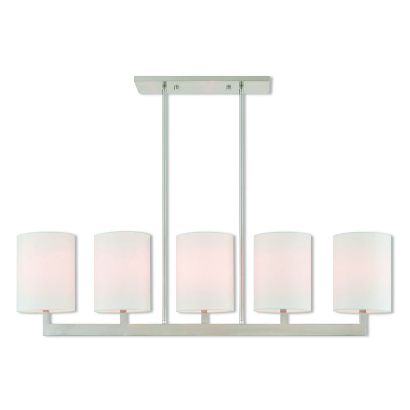 Livex Lighting 42406-91 Five Light Linear Chandelier, Brushed Nickel
