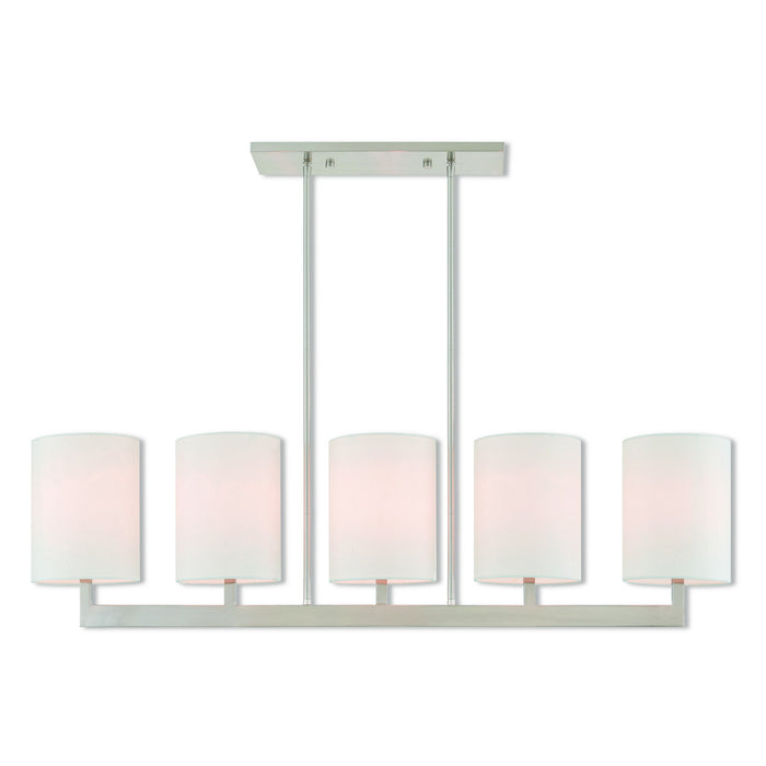 Livex Lighting 42406-91 Five Light Linear Chandelier, Brushed Nickel