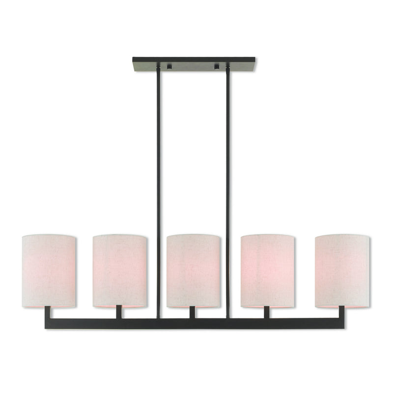 Livex Lighting 42428-07 Five Light Linear Chandelier, Bronze
