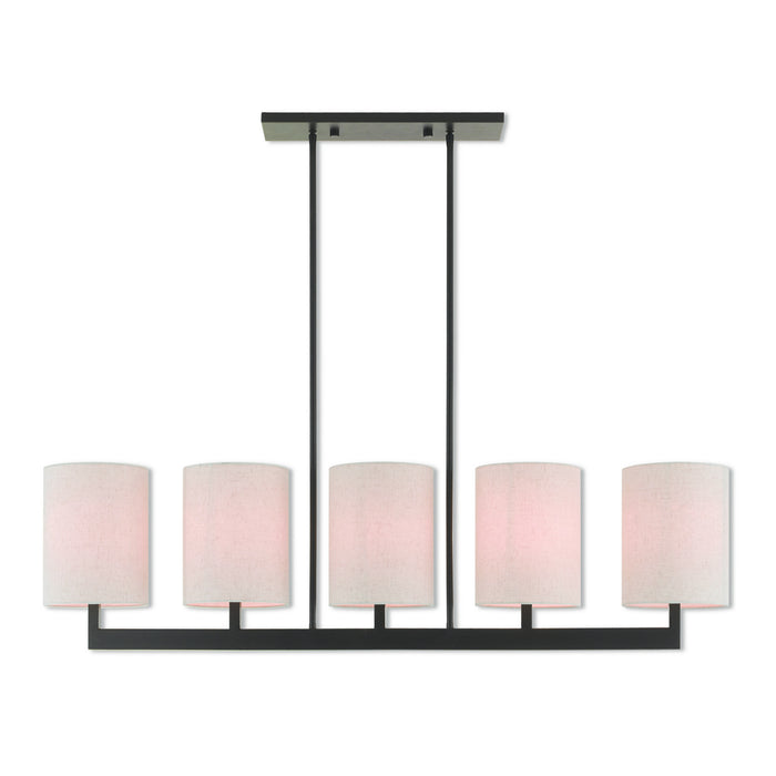 Livex Lighting 42428-07 Five Light Linear Chandelier, Bronze